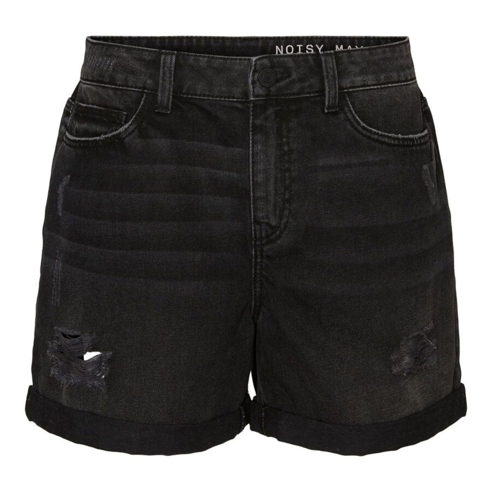Noisy May Distressed Black Jean Shorts
